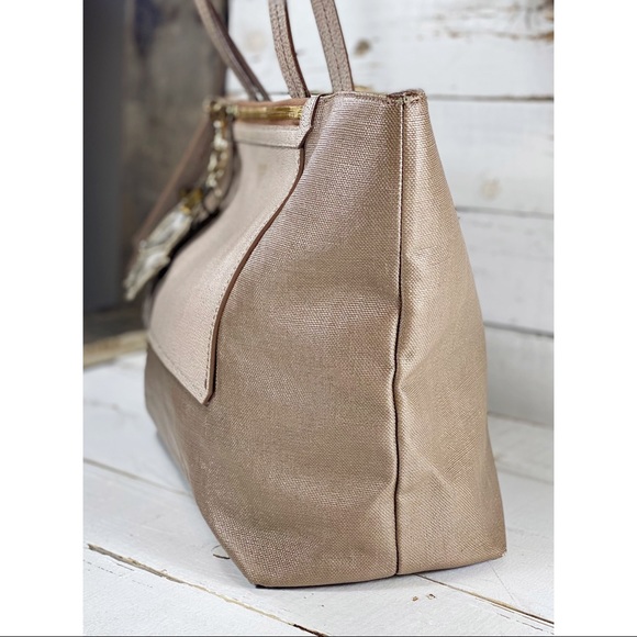 Lanvin Champagne Zippered Leather Tote - Picture 4 of 11